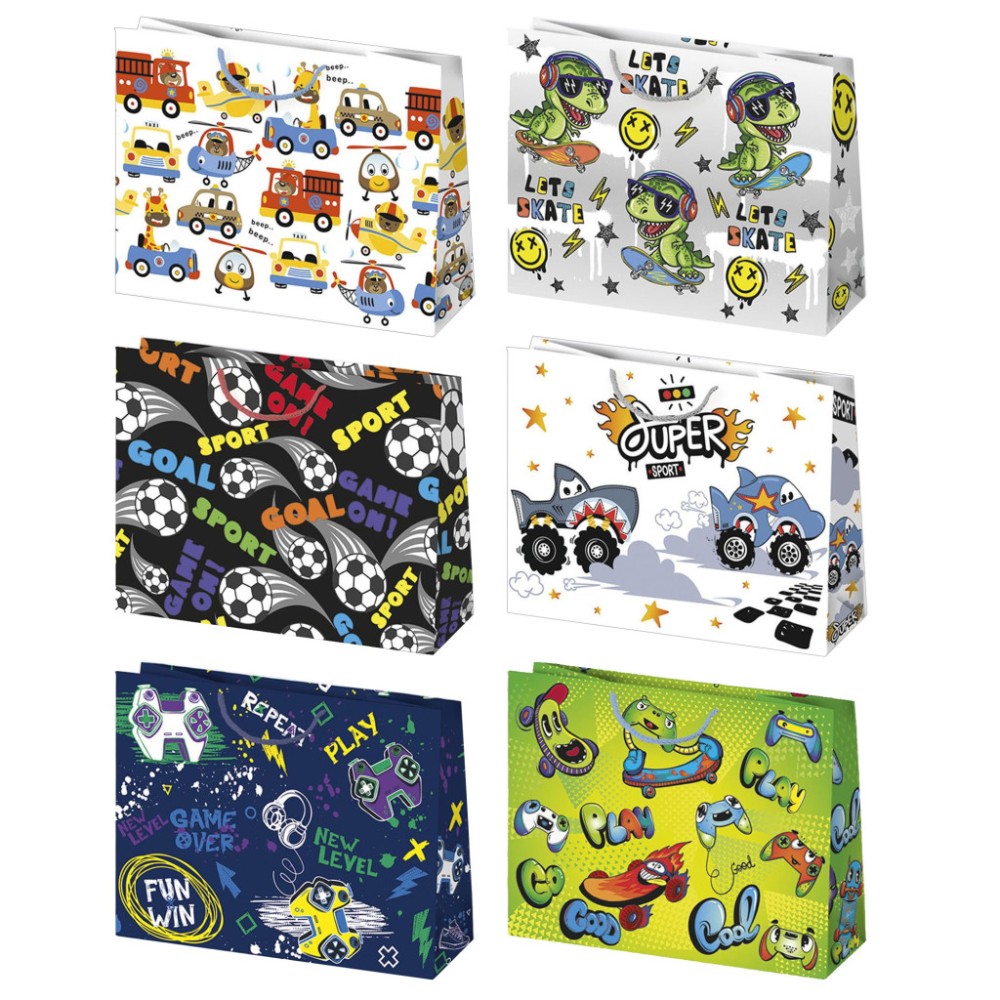 Colour Playtime Boy's paper gift bag 30x23x10 cm