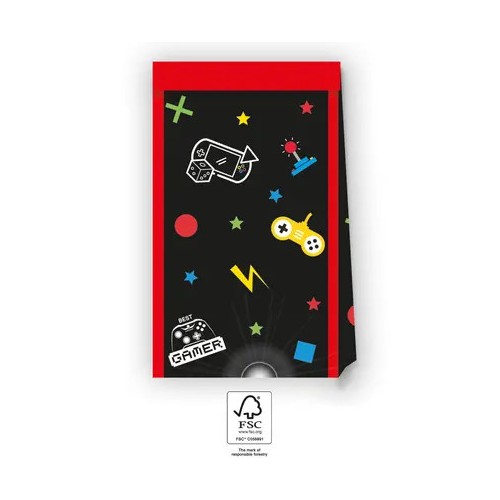 Gamer Gaming Party paper bag 4 pcs FSC