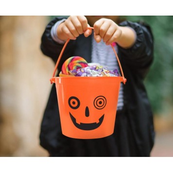 Halloween Crazy Pumpkin Candy Bucket 14.5x11.5 cm