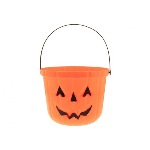 Halloween Happy Pumpkin candy collector bucket 18x15 cm