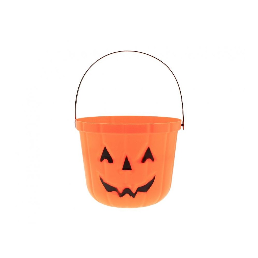 Halloween Happy Pumpkin candy collector bucket 18x15 cm