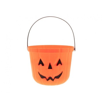 Halloween Happy Pumpkin candy collector bucket 18x15 cm