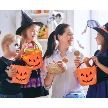 Halloween Happy Pumpkin candy collector bucket 18x15 cm