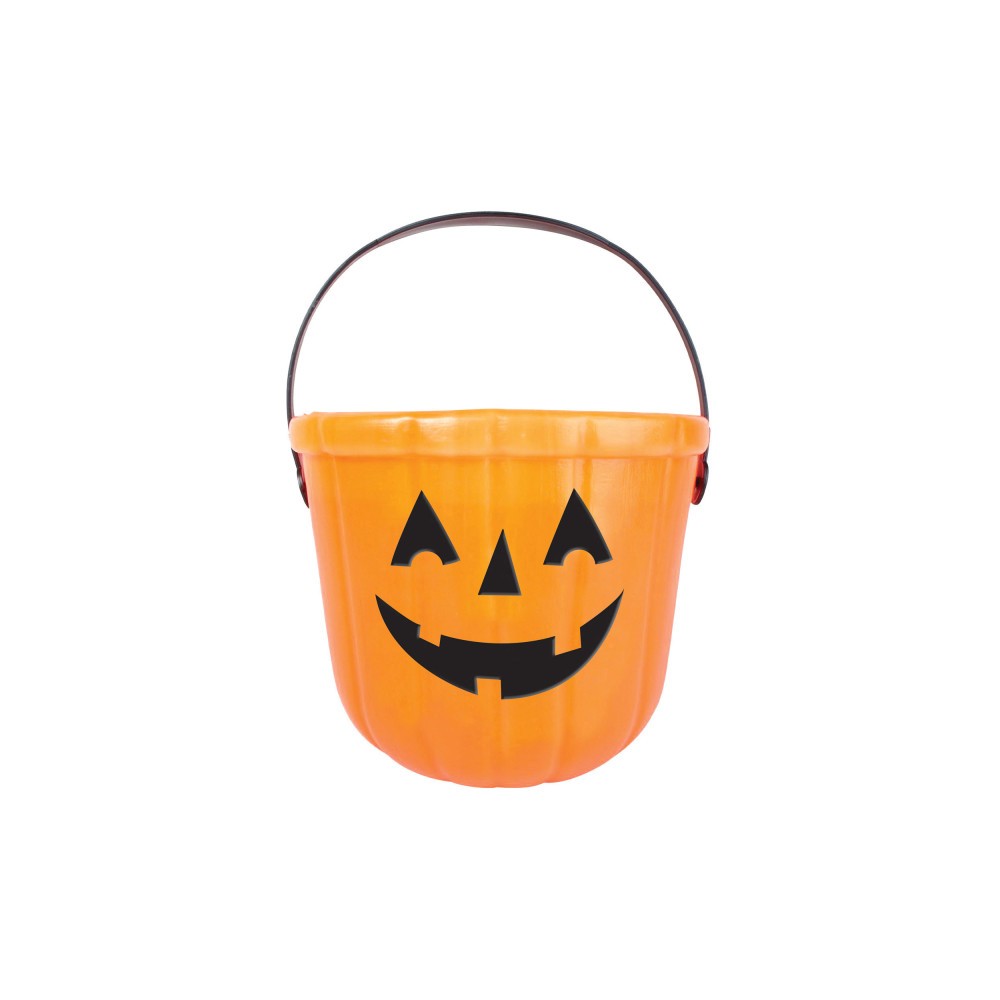 Halloween Orange Pumpkin candy collecting bucket 17x14 cm