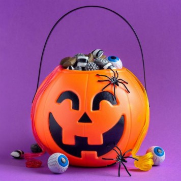 Halloween Smile Pumpkin candy collection bucket 16x14 cm