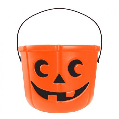Halloween Smiling Pumpkin Candy Collecting Bucket 18x14 cm
