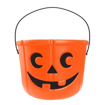 Halloween Smiling Pumpkin Candy Collecting Bucket 18x14 cm