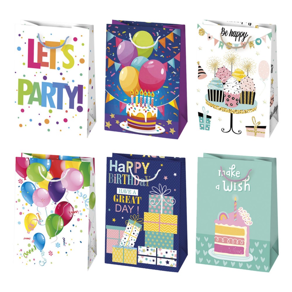 Happy Birthday Let's Party Happy Birthday paper gift bag 23x32x11 cm