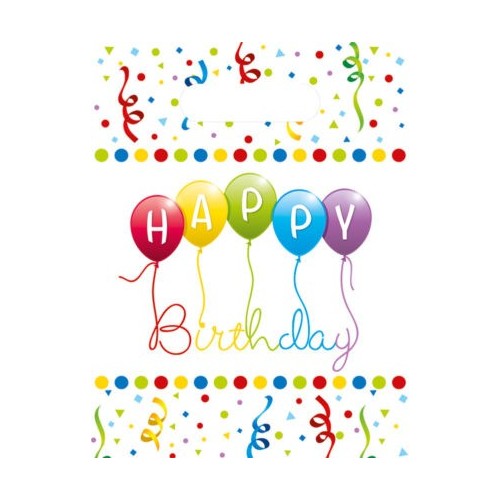 Happy Birthday Streamers Happy Birthday gift bag, pack of 6