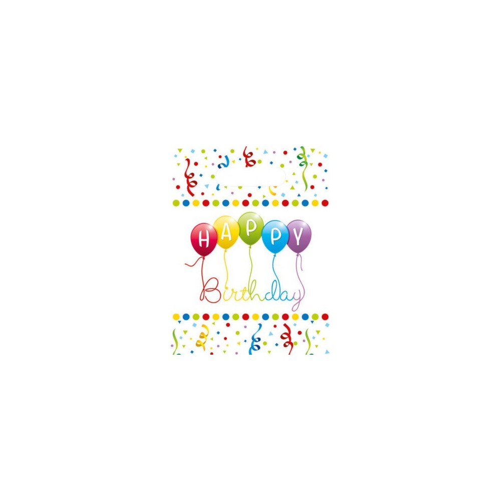 Happy Birthday Streamers Happy Birthday gift bag, pack of 6