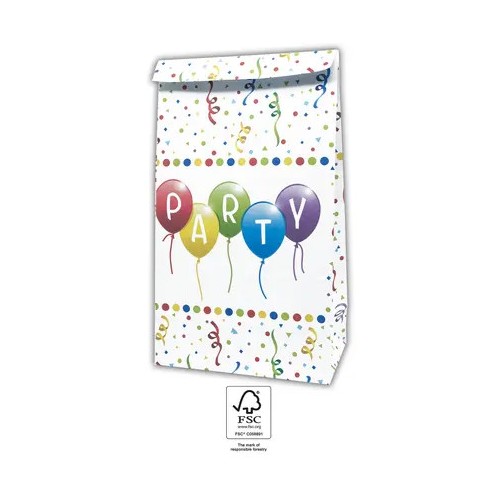 Happy Birthday Streamers Happy Birthday paper bag, pack of 4, FSC