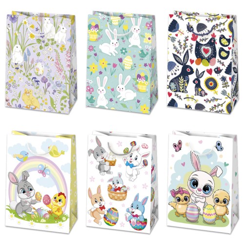 Easter Bunnies paper gift bag 23x32x11 cm