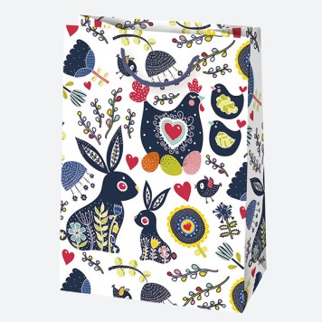 Easter Bunnies paper gift bag 23x32x11 cm