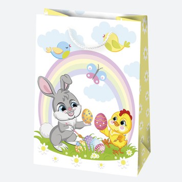 Easter Bunnies paper gift bag 23x32x11 cm