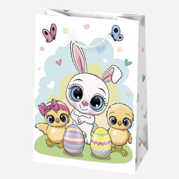 Easter Bunnies paper gift bag 23x32x11 cm