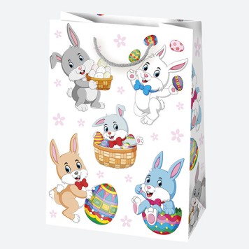 Easter Bunnies paper gift bag 23x32x11 cm