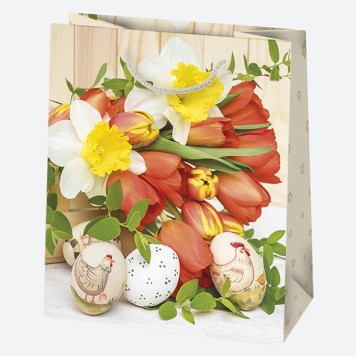 Easter Colorful paper gift bag 19x23x10.5 cm