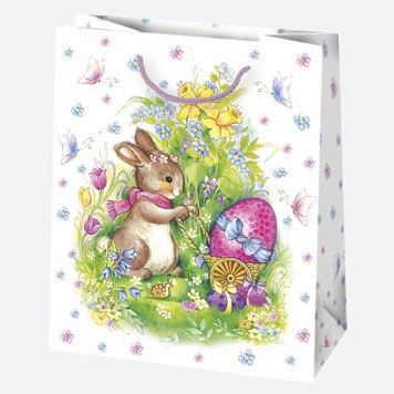 Easter Flowers paper gift bag 19x23x10.5 cm