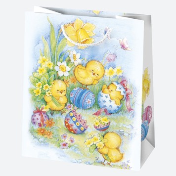 Easter Flowers paper gift bag 19x23x10.5 cm