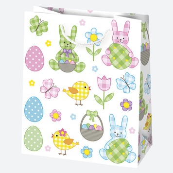 Easter Flowers paper gift bag 19x23x10.5 cm