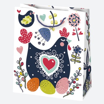 Easter Flowers paper gift bag 19x23x10.5 cm
