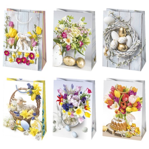 Easter Flowers paper gift bag 23x32x11 cm