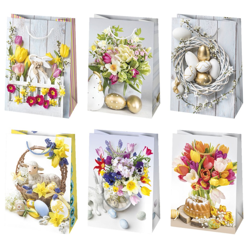 Easter Flowers paper gift bag 23x32x11 cm