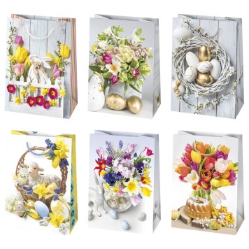 Easter Flowers paper gift bag 23x32x11 cm