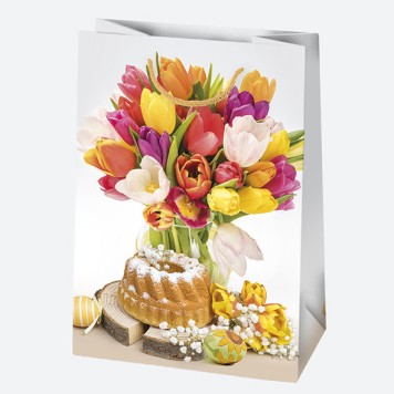 Easter Flowers paper gift bag 23x32x11 cm