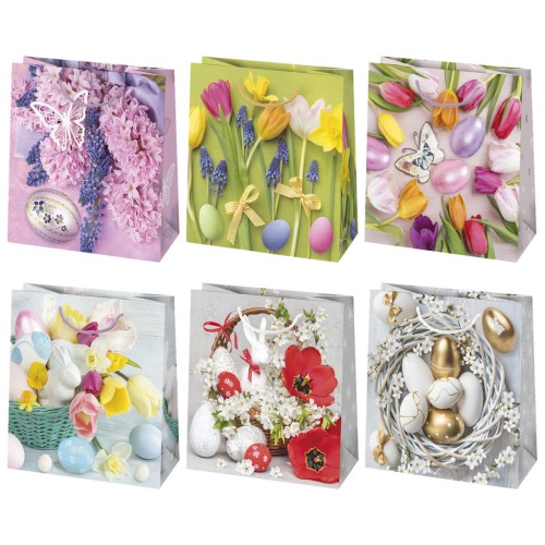 Easter Spring paper gift bag 15.5x15.5x8 cm