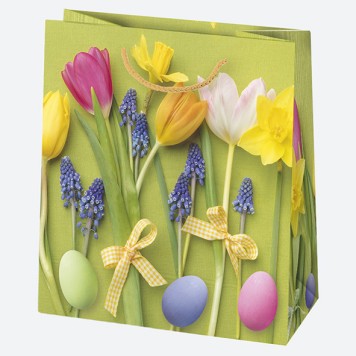 Easter Spring paper gift bag 15.5x15.5x8 cm