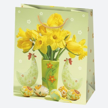 Easter Vase paper gift bag, gift pouch 19x23x10.5 cm