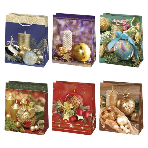 Christmas Candle paper gift bag 19x23x10.5 cm