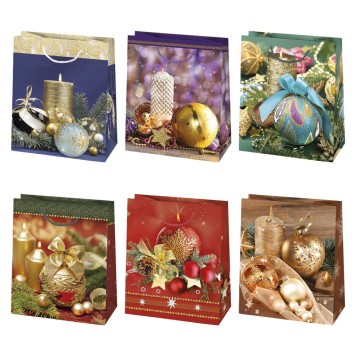Christmas Candle paper gift bag 19x23x10.5 cm