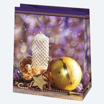 Christmas Candle paper gift bag 19x23x10.5 cm