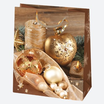 Christmas Candle paper gift bag 19x23x10.5 cm