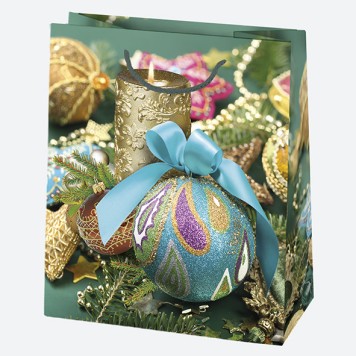 Christmas Candle paper gift bag 19x23x10.5 cm