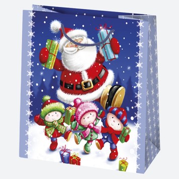 Christmas Gift Giving paper gift bag 15.5x15.5x8 cm