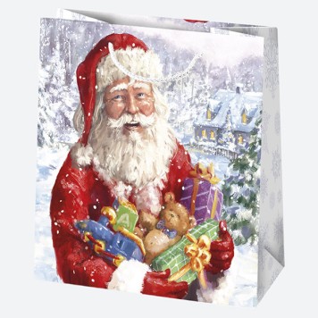 Christmas Gift Giving paper gift bag 15.5x15.5x8 cm