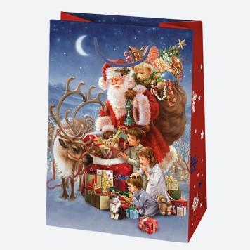 Christmas Gift Giving paper gift bag, 23x32x11 cm