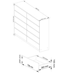 KOMODA K160 10SZ CLP VENGE / BIAŁY