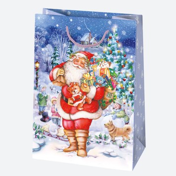 Christmas Gift Giving paper gift bag, 23x32x11 cm