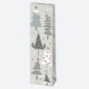 Christmas Patterned paper wine bag 12x40x9 cm