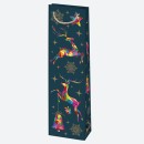 Christmas Patterned paper wine bag 12x40x9 cm