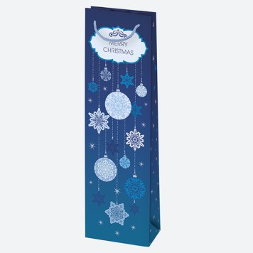 Christmas Patterned paper wine bag 12x40x9 cm