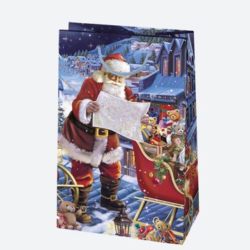 Christmas Santa Claus paper gift bag 10x16x6 cm