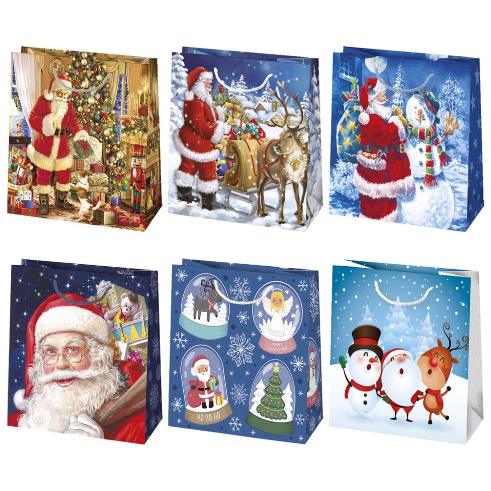 Christmas Santa Magic paper gift bag 15.5x15.5x8 cm