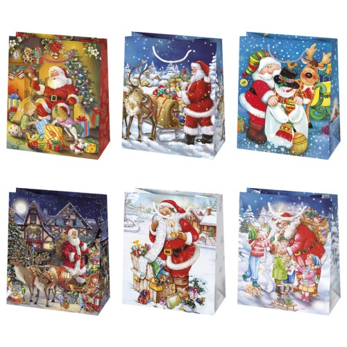 Christmas Santa paper gift bag 19x23x10.5 cm