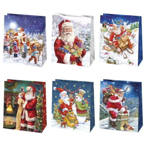 Christmas Sleigh paper gift bag 19x23x10.5 cm