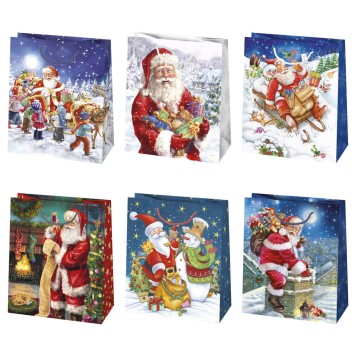Christmas Sleigh paper gift bag 19x23x10.5 cm